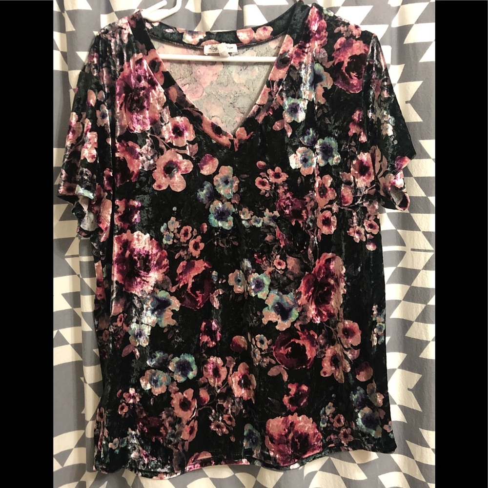 Velvet Floral Top